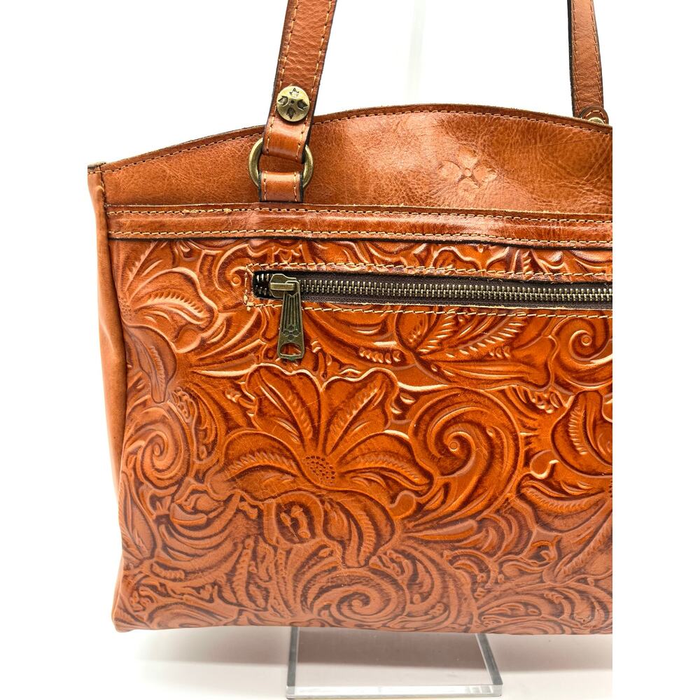 PATRICIA NASH Tooled Leather Poppy Tote, Embossed Florence Brown - Picture 3 of 13